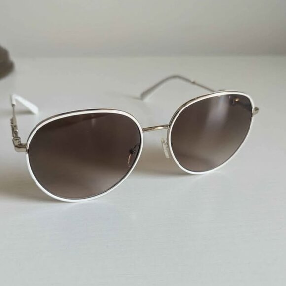 Michael Kors Beige Tinted White Aviator Glasses - Picture 1 of 5